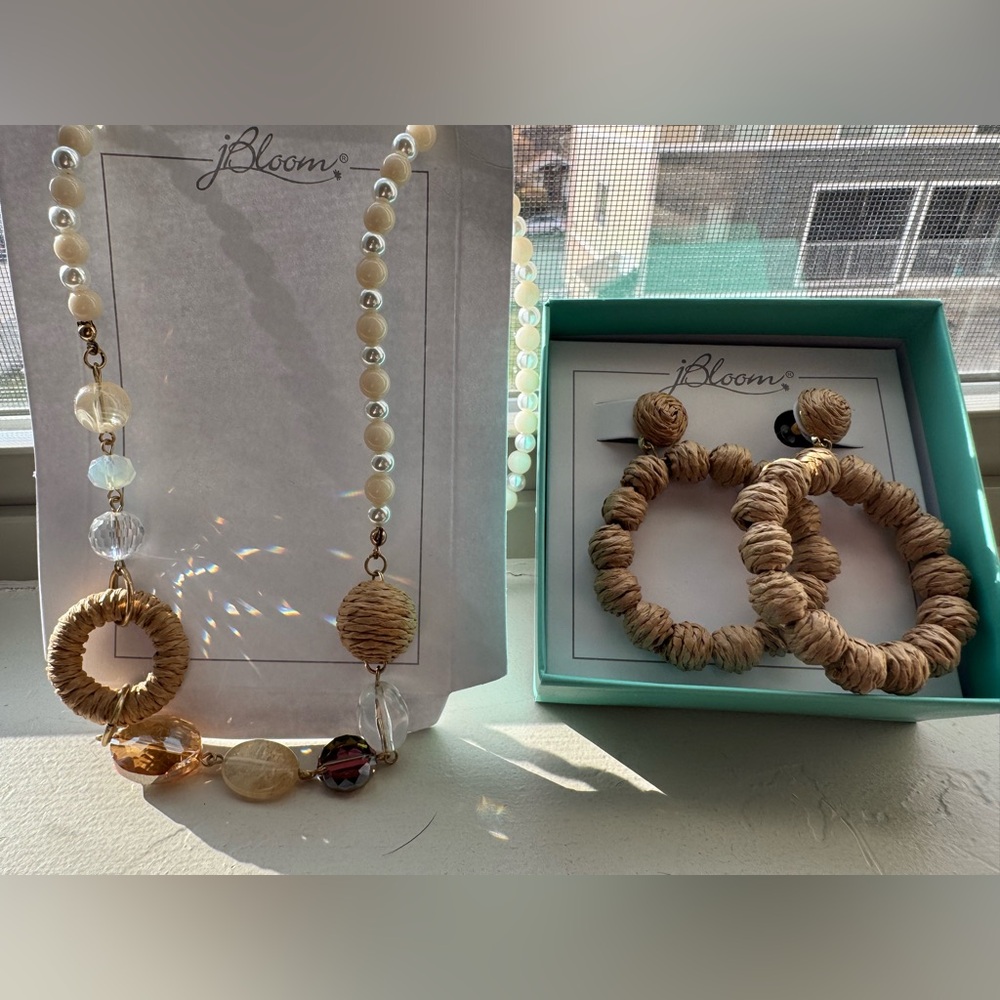 jBloom Pearl and Woven Jewelry Set